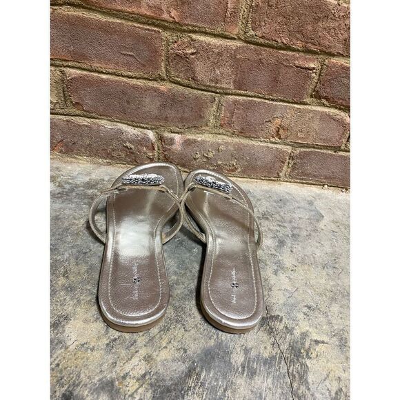 Lindsay Phillips Silver Rosie Switch Flops Flip Flops Size 10 - Picture 6 of 8